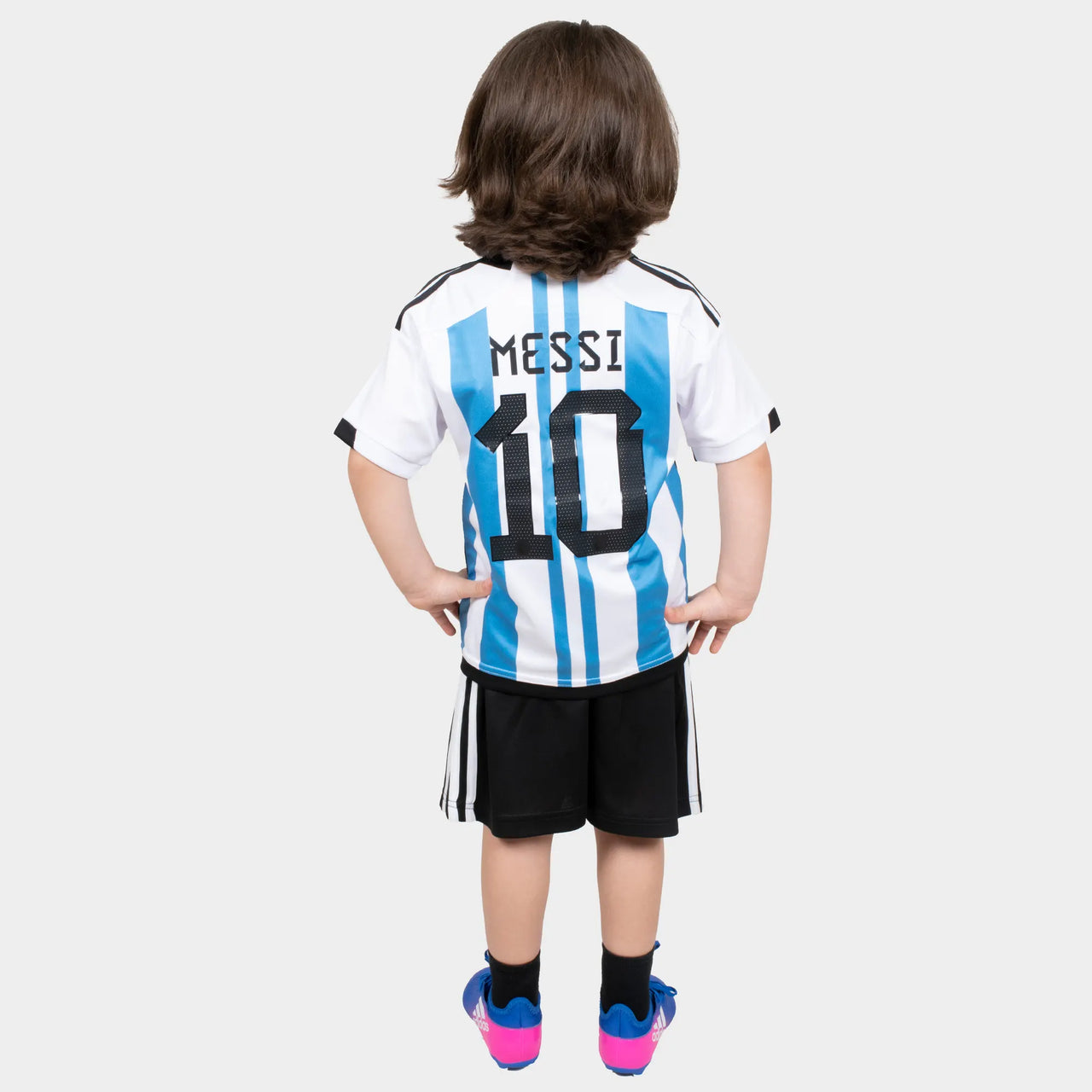 Messi 3 Stars Argentina 22/23 Kids Home Kit