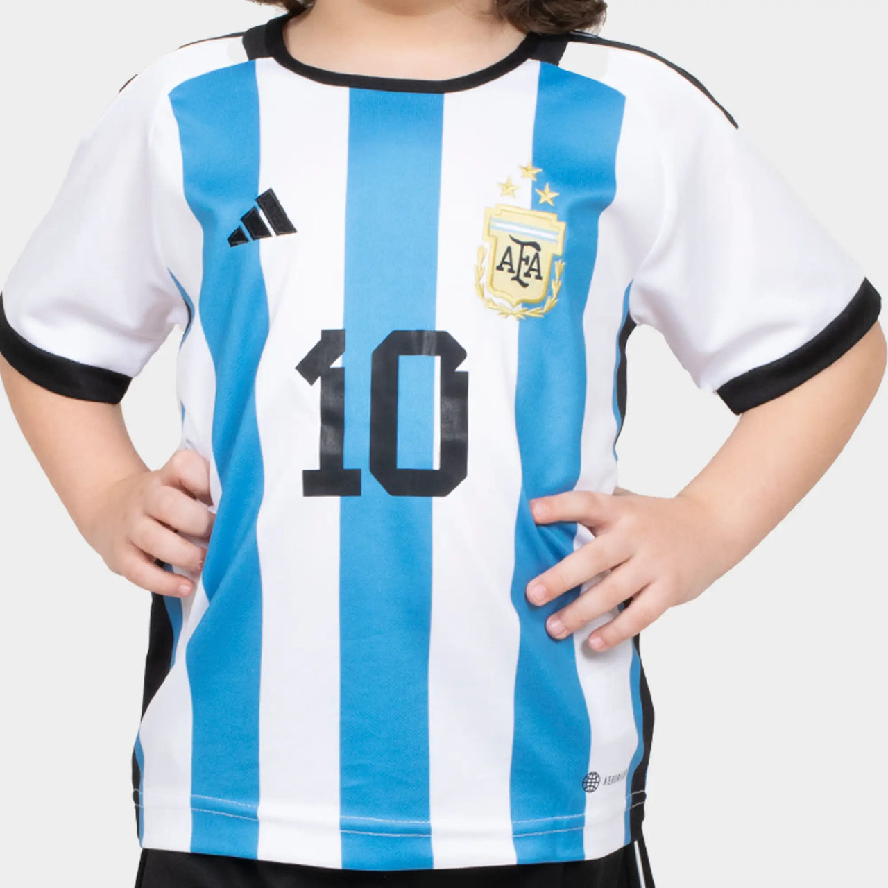 Messi 3 Stars Argentina 22/23 Kids Home Kit