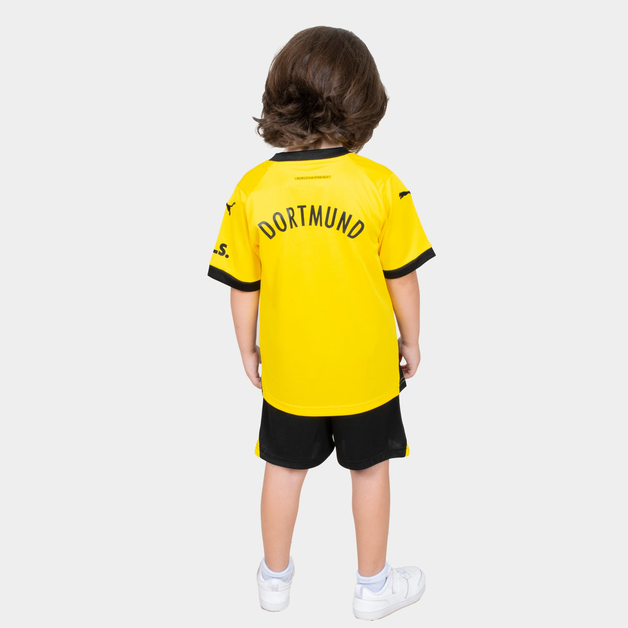 Borussia Dortmund Kids Kit Home Season 23/24 Designed By Mitani Store , Regular Fit Jersey Short Sleeves And Round Neck Collar In Yellow Color
