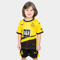 Thumbnail for Borussia Dortmund Kids Kit Home Season 23/24 Designed By Mitani Store , Regular Fit Jersey Short Sleeves And Round Neck Collar In Yellow Color