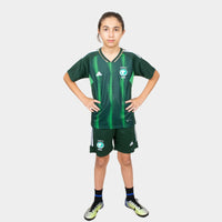 Thumbnail for Ksa Kids Kit Home Season 23/24 Designed By Mitani Store , Regular Fit Jersey Short Sleeves And V-Neck Collar In Green Color